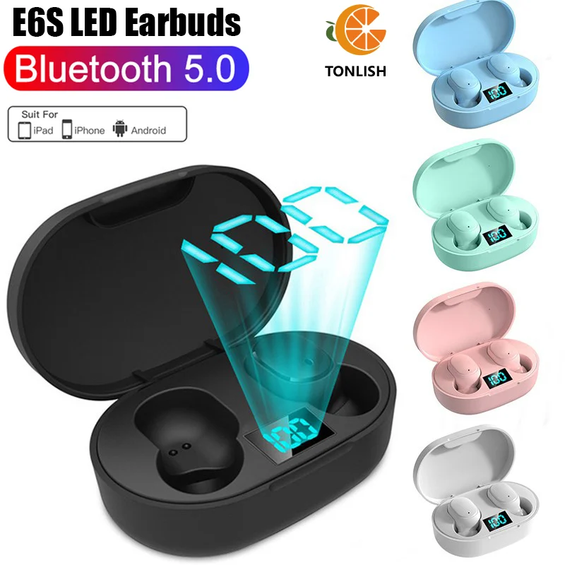 

Original E6S TWS Wireless Headphones with Mic LED Display Earbuds Wireless Bluetooth Headset Air E6S Fone Bluetooth Earphones
