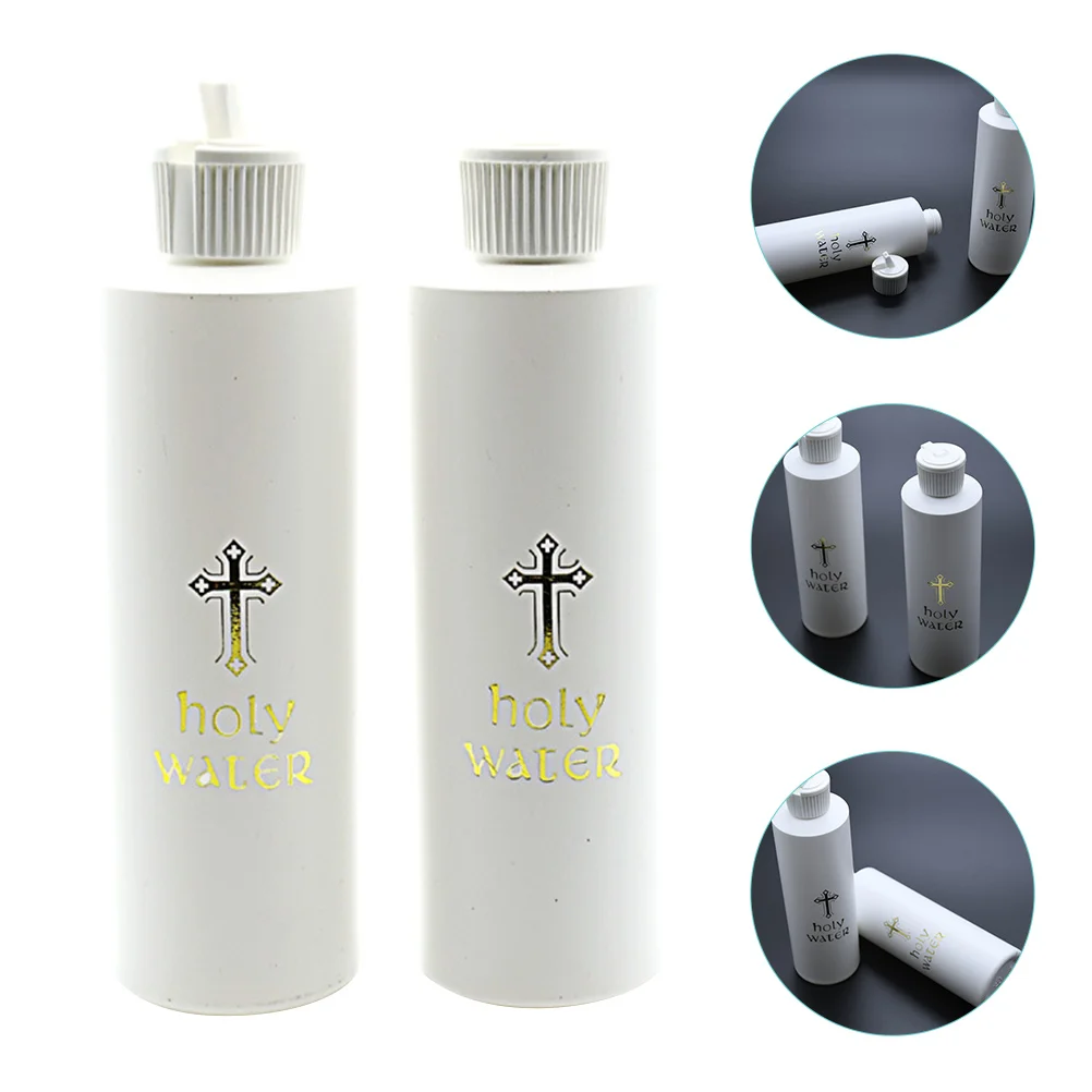 

Water Holy Container Cross Refillable Empty Easter Holds Church Aesthetic Baptism Plastic Christian Gold Wedding Dispenser