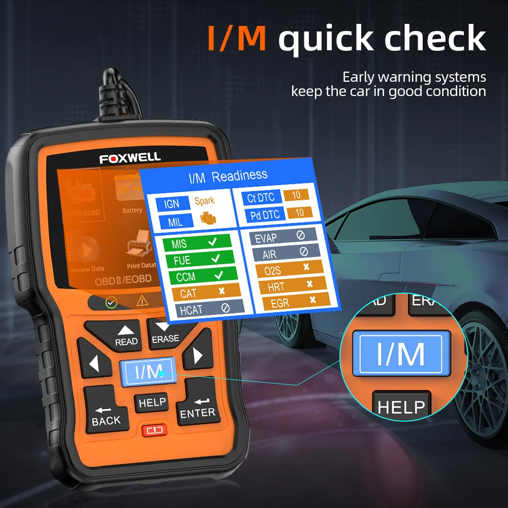 Сканер FOXWELL NT301 OBD2 диагностический прибор считыватель кодов двигателя