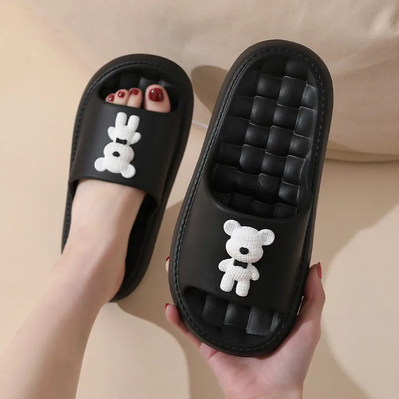 Soft EVA Indoor Slippers Women Men Non-Slip Bathroom Home Flip-Flops Thick Platform Cloud Sandals Summer Beach Shoes