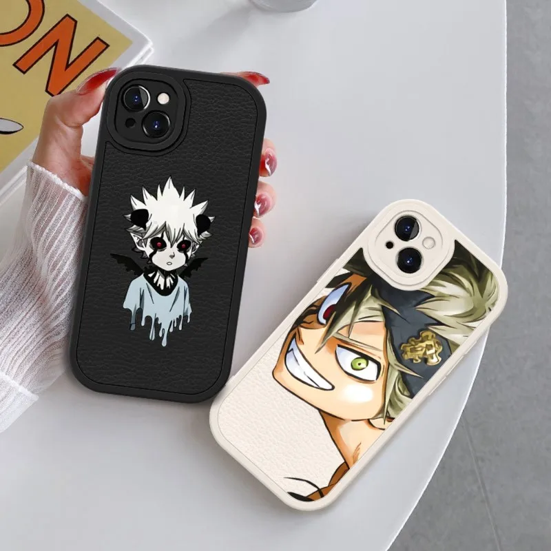 

Anime Black Clover Phone Case for iPhone 14 11 12 13 Pro Max X XR XSMax 6 6S 7 8 Plus SE 2022 Lambskin Silicone Phone Cover