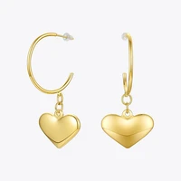 enfashion c shaped cubic heart drop earrings for women gold color stainless steel earings 2020 fashion jewelry kolczyki e201204