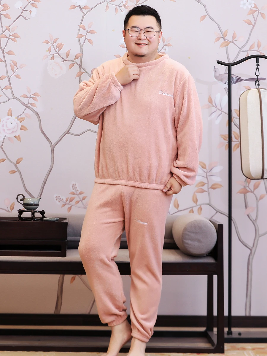 Зимний пуловер больших размеров пижамы мужские из кораллового флиса толстое