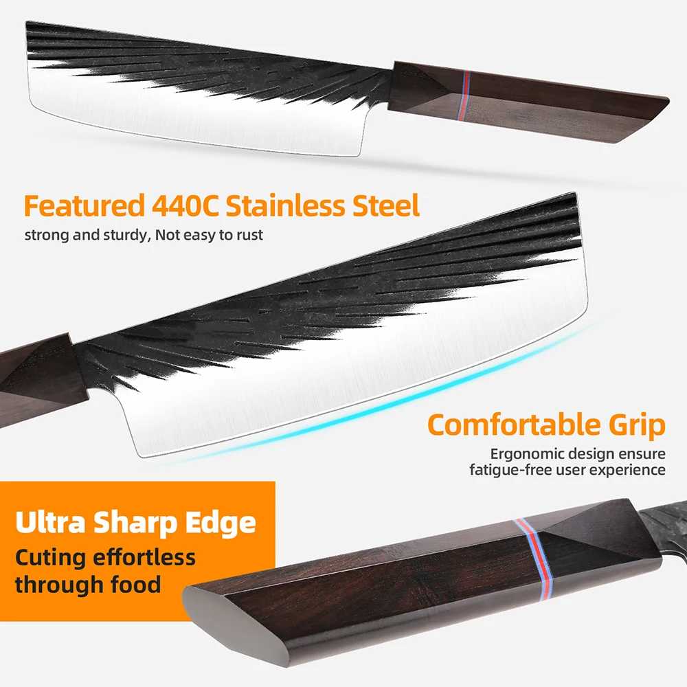 Стандартный японский нож для овощей 7 дюймов острый кухонный из нержавеющей