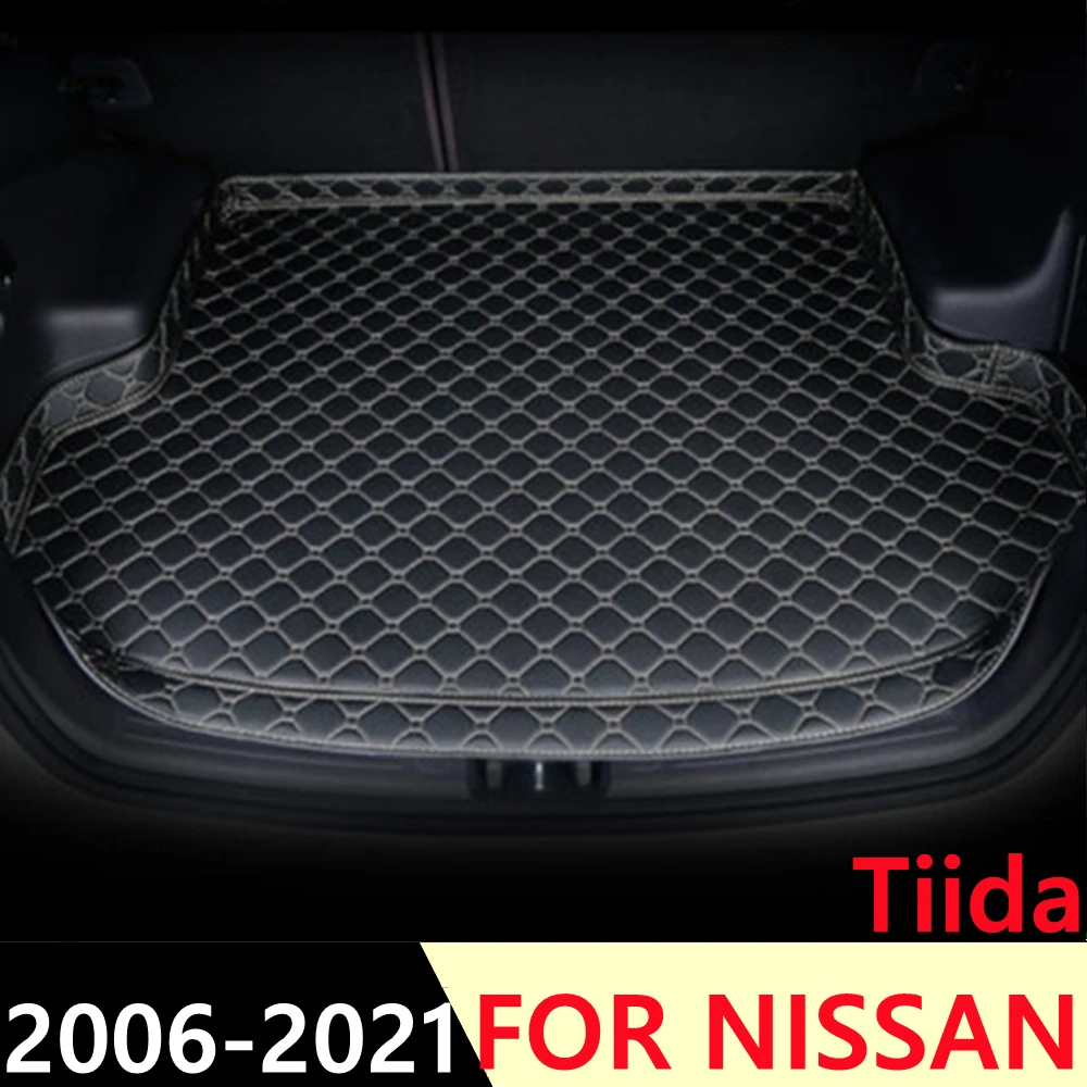 

Коврик для багажника автомобиля для NISSAN Tiida 2006 2007-2021, высокий боковой водонепроницаемый задний грузовой коврик, коврик, автомобильные аксес...