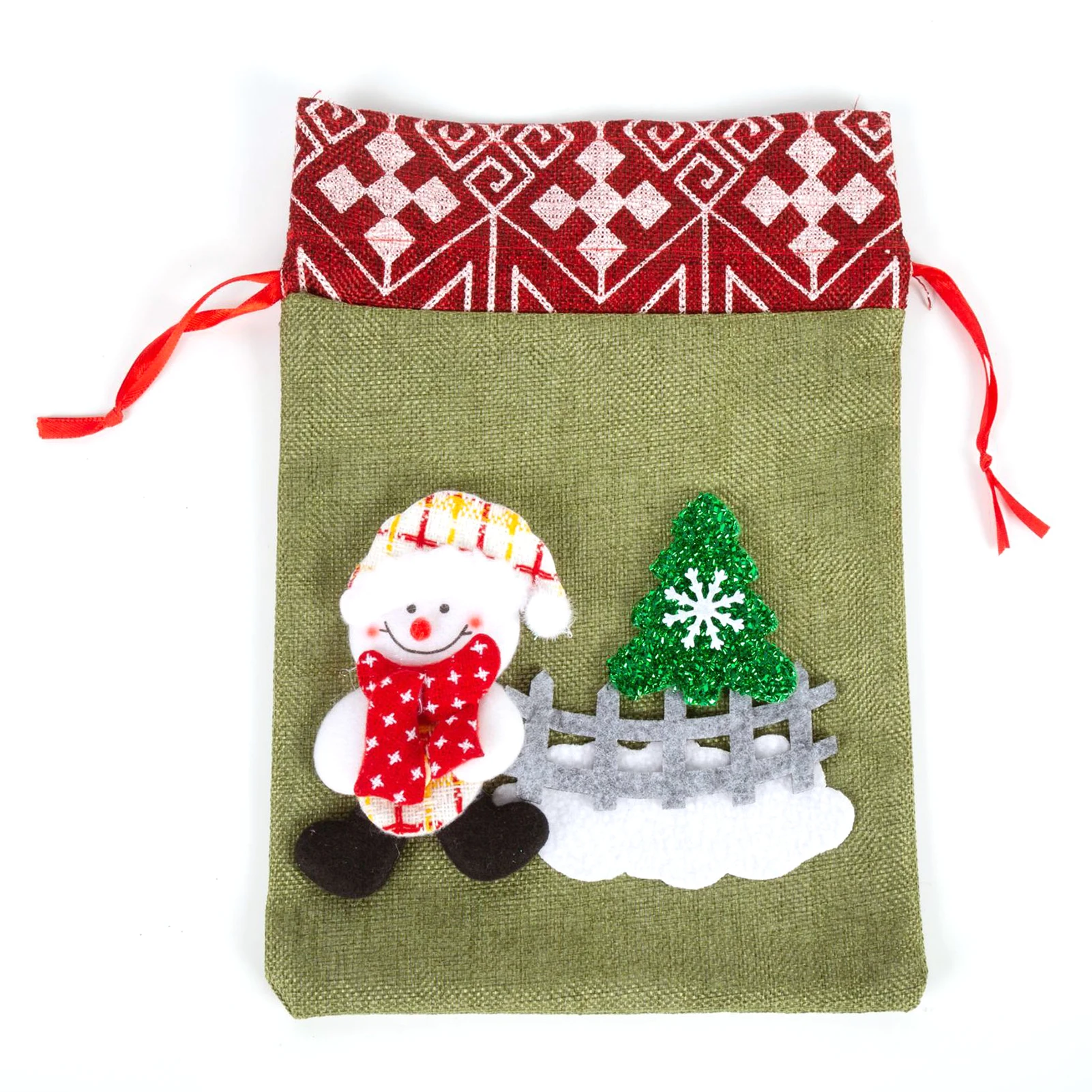 

Персонализированная Рождественская Подарочная сумка на шнурке, многоразовая легкая Портативная сумка для рождественских праздничных веч...