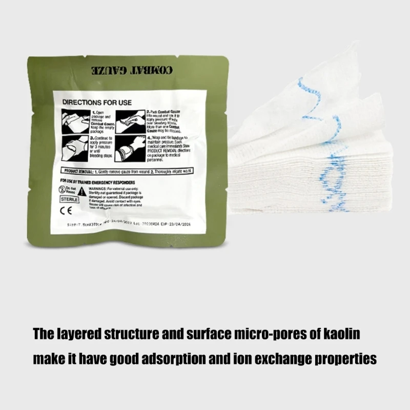 Быстро свертывающаяся боевая марля Гибкая кровоостанавливающая Марля для