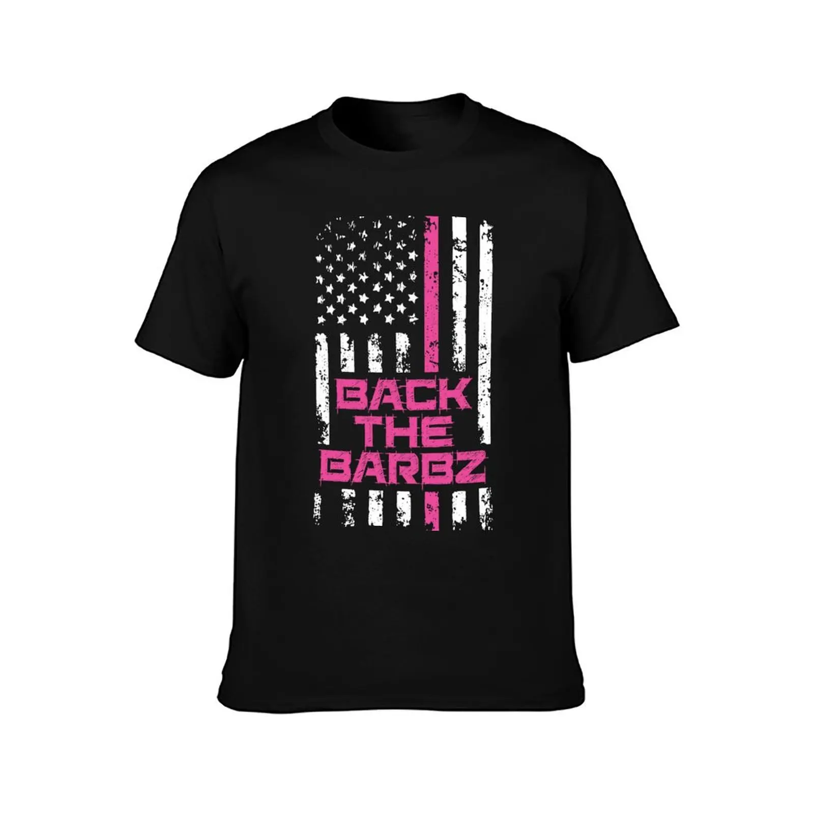 Фото Футболка Back The Barbz Pink Flag в стиле ретро, повседневная футболка на День Благодарения №2