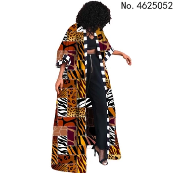 African Clothes Dress Women Cardigan Robes Full Sleeve Loose Boubou Autumn Dashiki Print Bazin Riche African Long Jacket Dresses