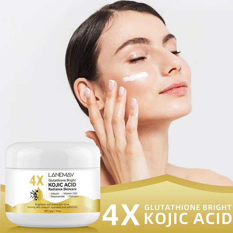 Фото Крем-лосьон для лица с койевой кислотой, глутатионом и витамином С для выравнивания тона кожи, глубокого увлажнения и питания, придающий сияние. №3