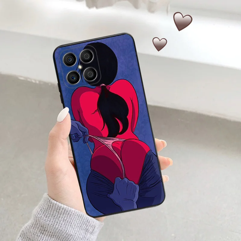 Черный противоударный чехол для телефона Honor X9 X8 X7 X6 X40 X40i Play6T 6C 9A Magic4 70 60 50 30i 20 8X Sexy