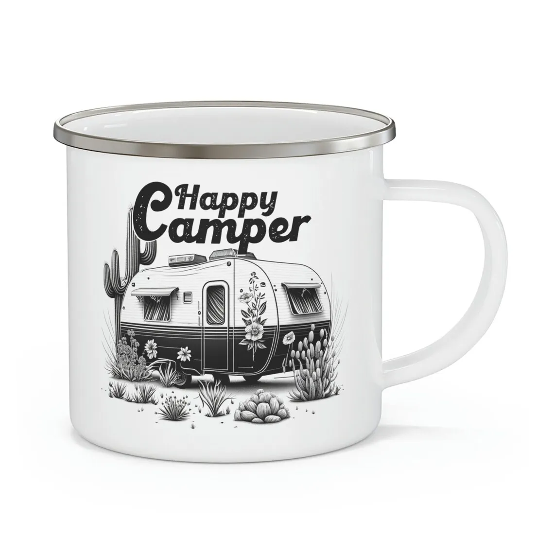 

Happy Camper - Camping Mug with Vintage Camper Art, Camping Coffee Mug, Perfect Gift, Campfire Mug for Coffee, Tea, Tasty Libati
