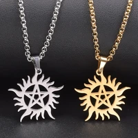 star sun pendant necklace stainless steel necklace for women men jewelry chain on the neck decoration vintage accessories choker