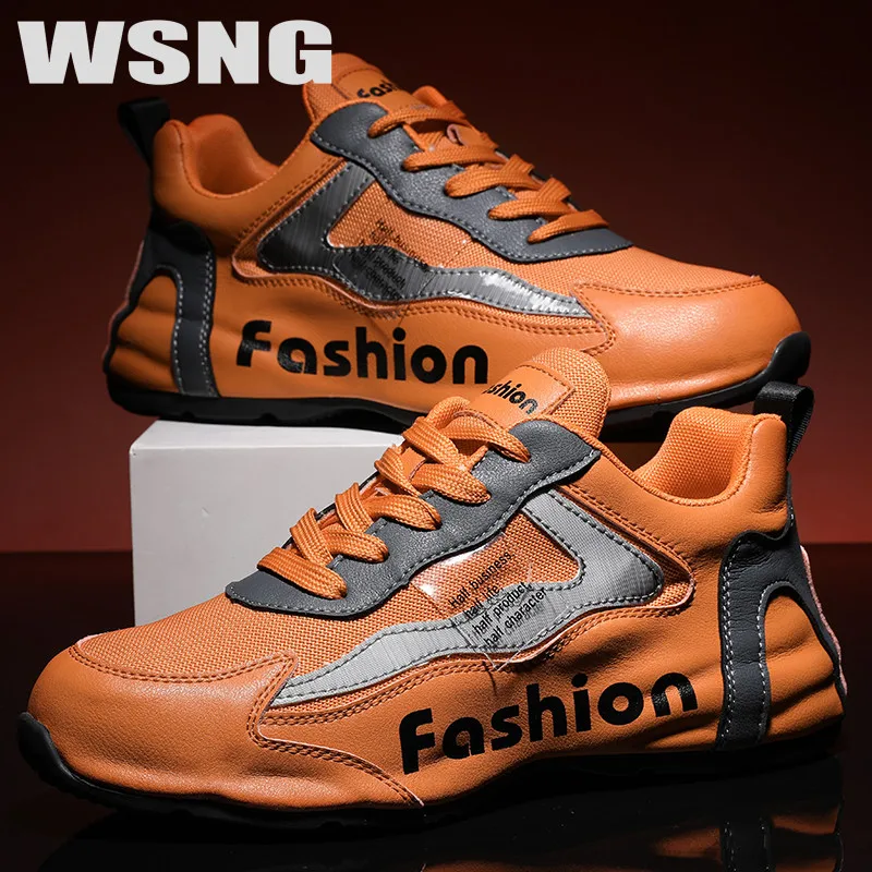 

WSNG Men's shoes all-match breathable four seasons Korean version trend thick-soled casual inner height-enhancing sneakers 39-44