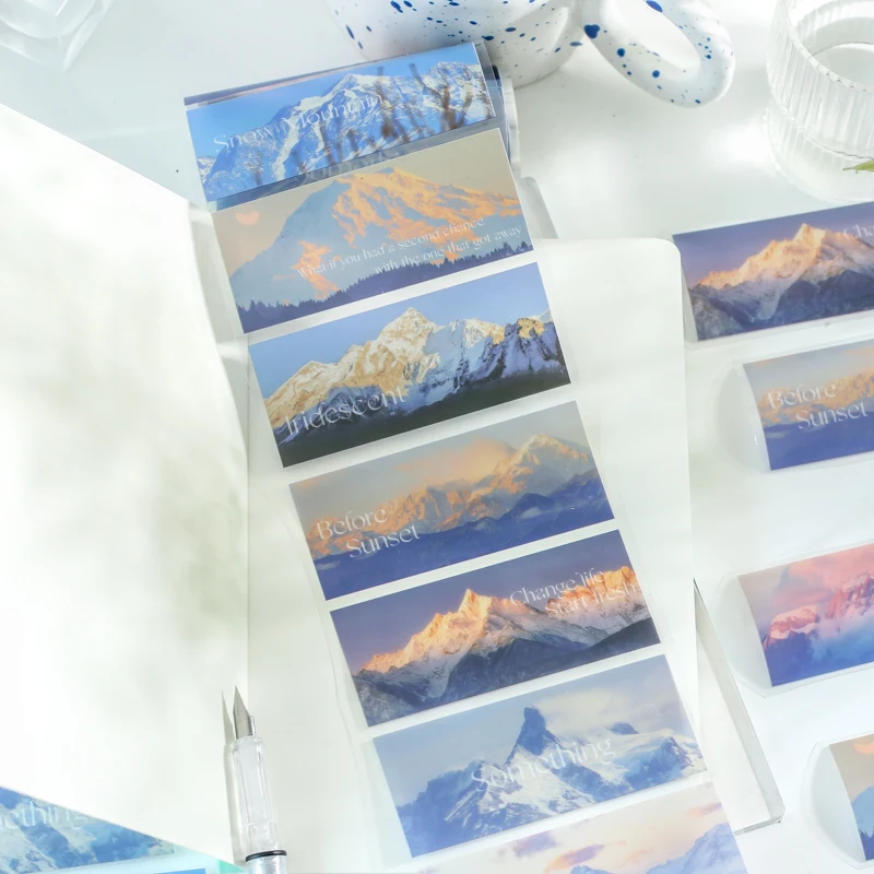 

10CM*3M Mountains And Rivers Romantic Landscape PVC Masking Tape Waterproof Deco Sticker Aesthetic Bullet Journaling Accessories