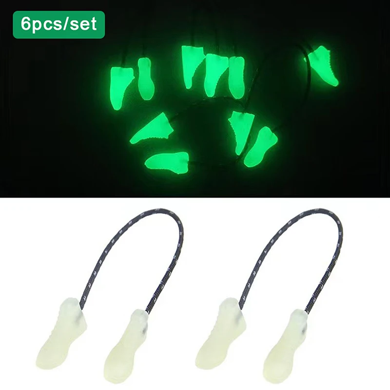 

6 шт. светящиеся веревки на молнии с ручкой, веревка на молнии, ПВХ ползунок с головкой, набор для самостоятельного ремонта сумок, одежды, веревка на молнии, товары для шитья, аксессуары
