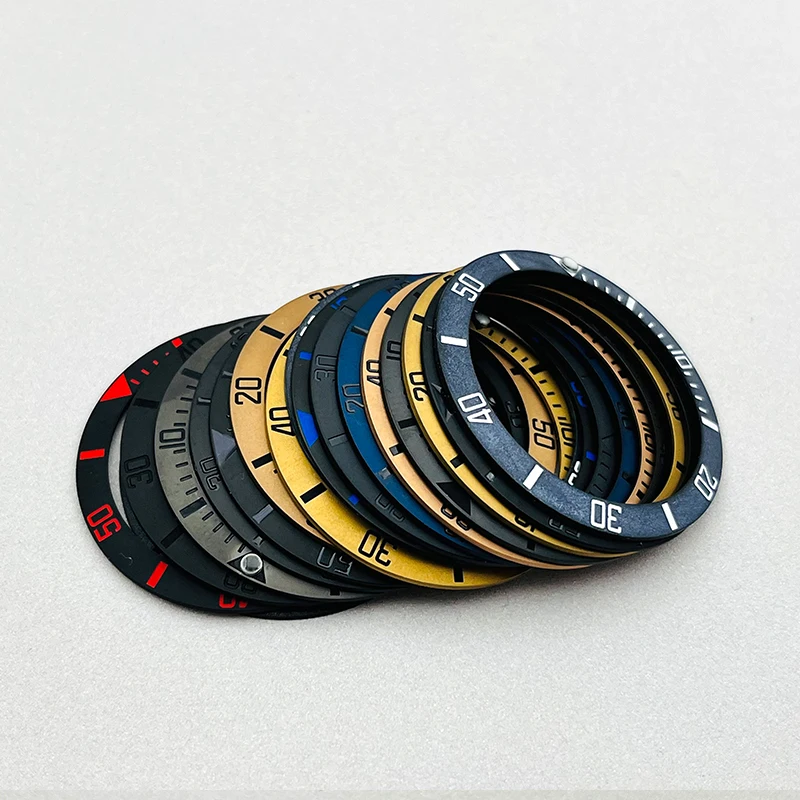 38mm Sloped Subblack Ceramic Watch Bezel Insert Rings Inner Diameter 30.5mm Fit SUB Men's Mechanical Watch Repair Replace Parts