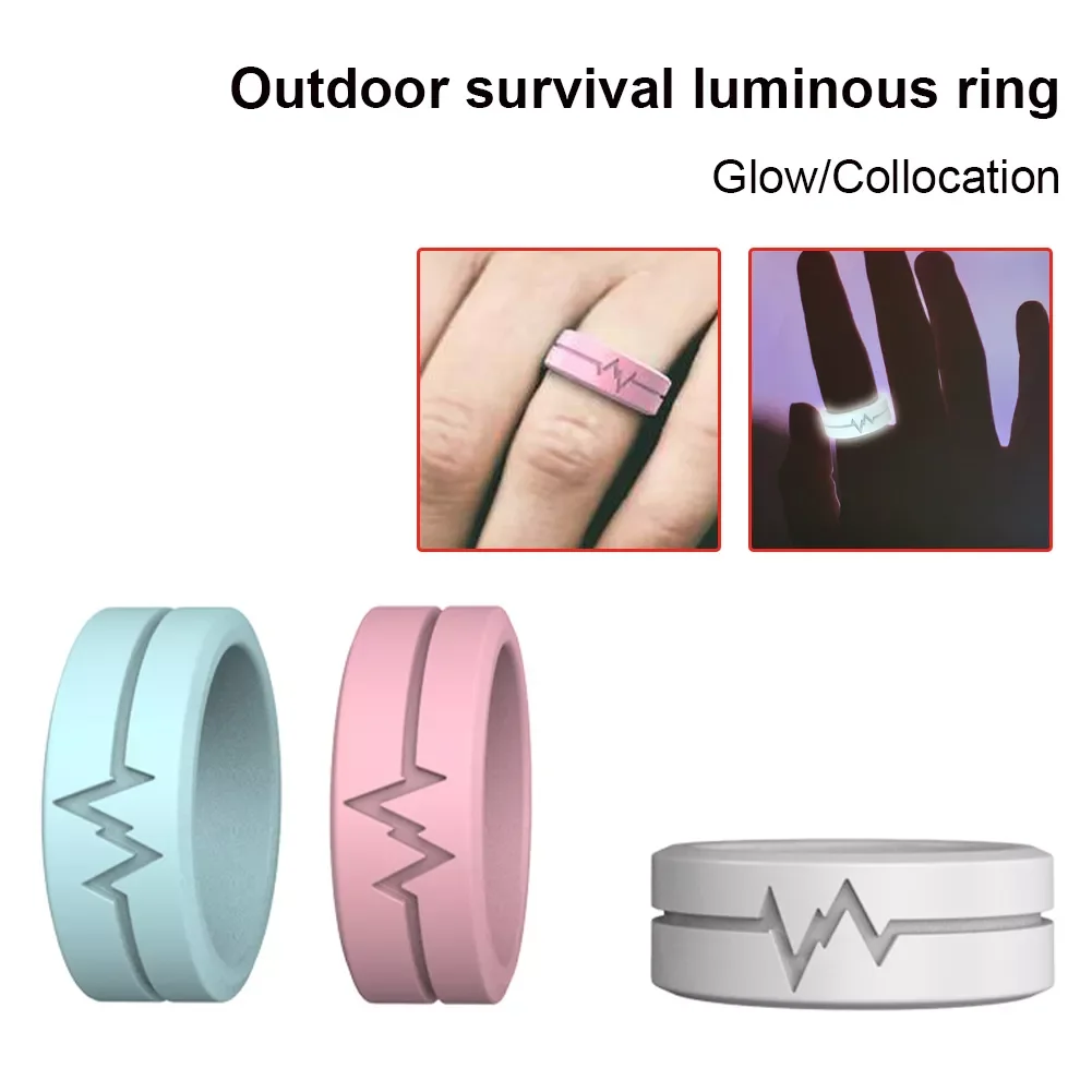 

Luminous Dragon Ring Love Heart Retro Silicone Fluorescent Rings for Men Plus Couple Rings Luxury Jewelry Gift
