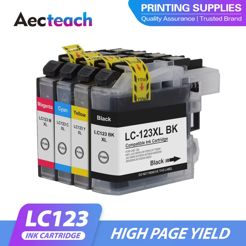 Новый LC121 LC123 123BK замена картриджа Brother чернила для Brother mfc J650DW J6920DW J4710DW DCP J4110DW J152W