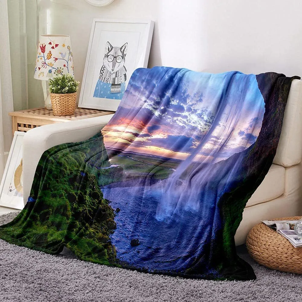 

Landscape Scape Pattern Flannel Throw Warm Fashion Monster Children Adult Gift Sofa Couch Bed Decor Travel Camping Blanket Soft