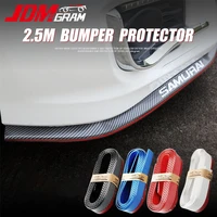 carbon fiber car bumper protector sticker 2 5m universal samurai jdm racing anti scratch lip strip side skirt auto accessories