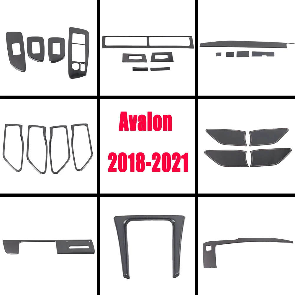 

Внутренняя дверная чаша из нержавеющей стали Матовая рамка, черная дверь, окно, стекло, панель переключателя, крышка для Toyota Avalon XX50 2018 2019-2022