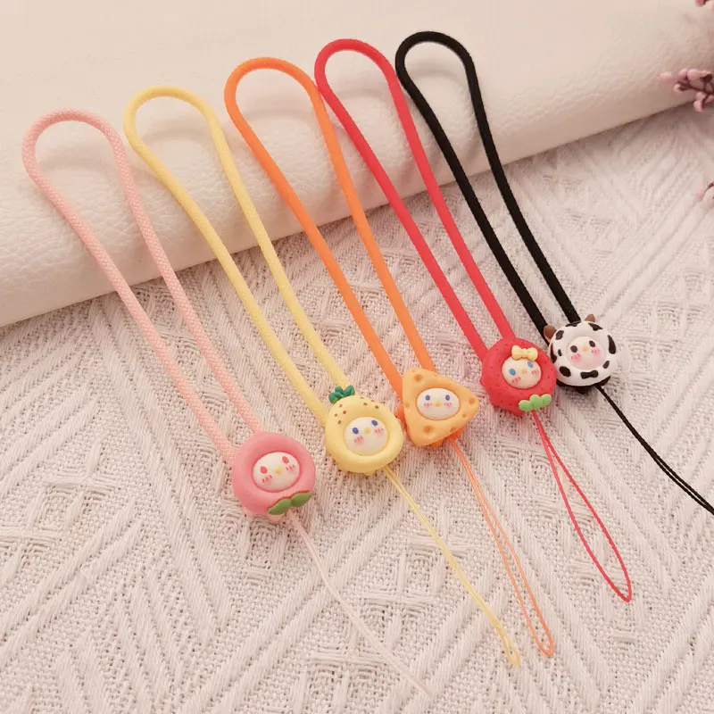 

Wrist Straps Strap Wrist Rope Hanging With Key chain Anti-lost Strap Short Peach Baby Silicone Lanyard Mobile Phone Strap Phone