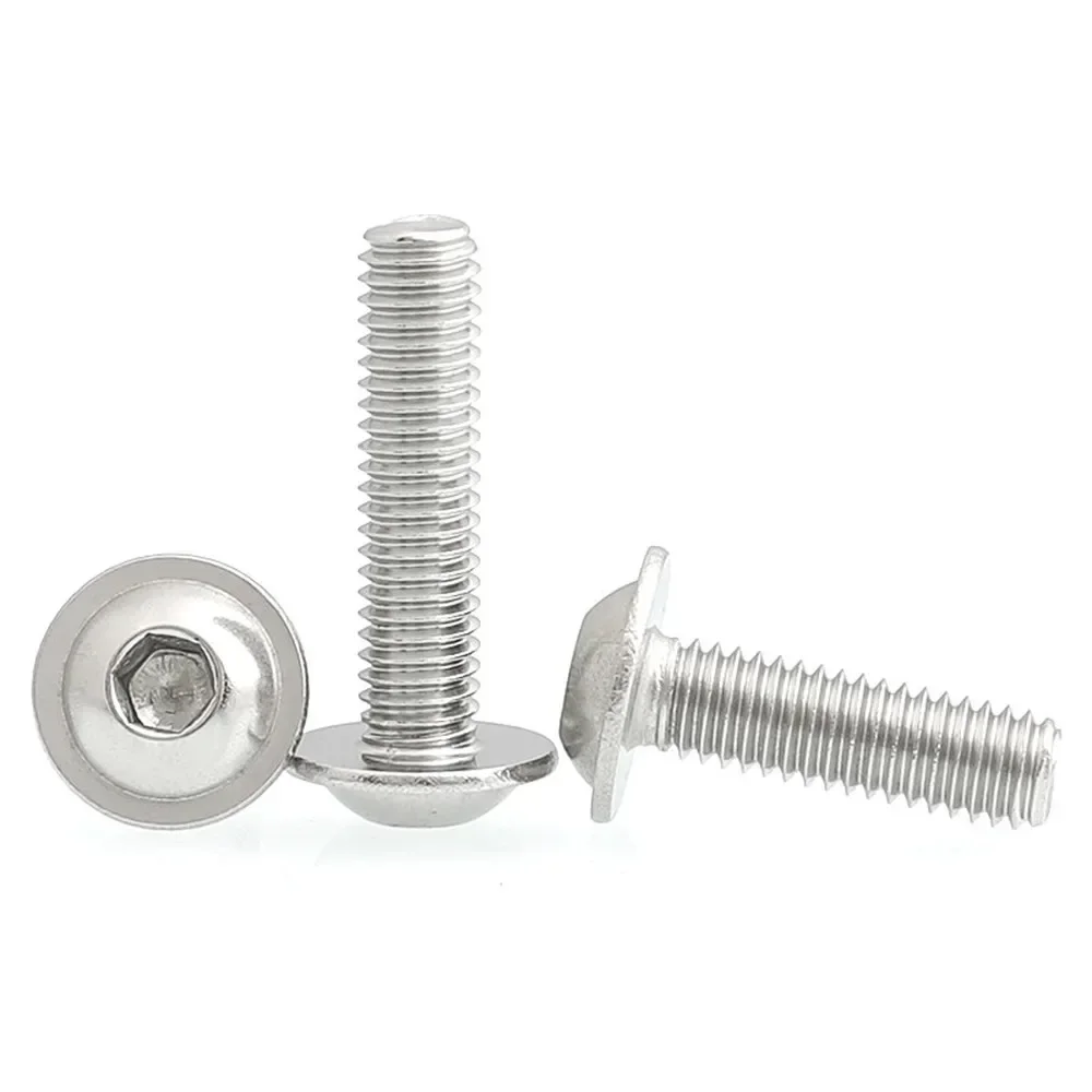 50 шт. M3 винты с шестигранной головкой и круглой фланцевые болты из нержавеющей