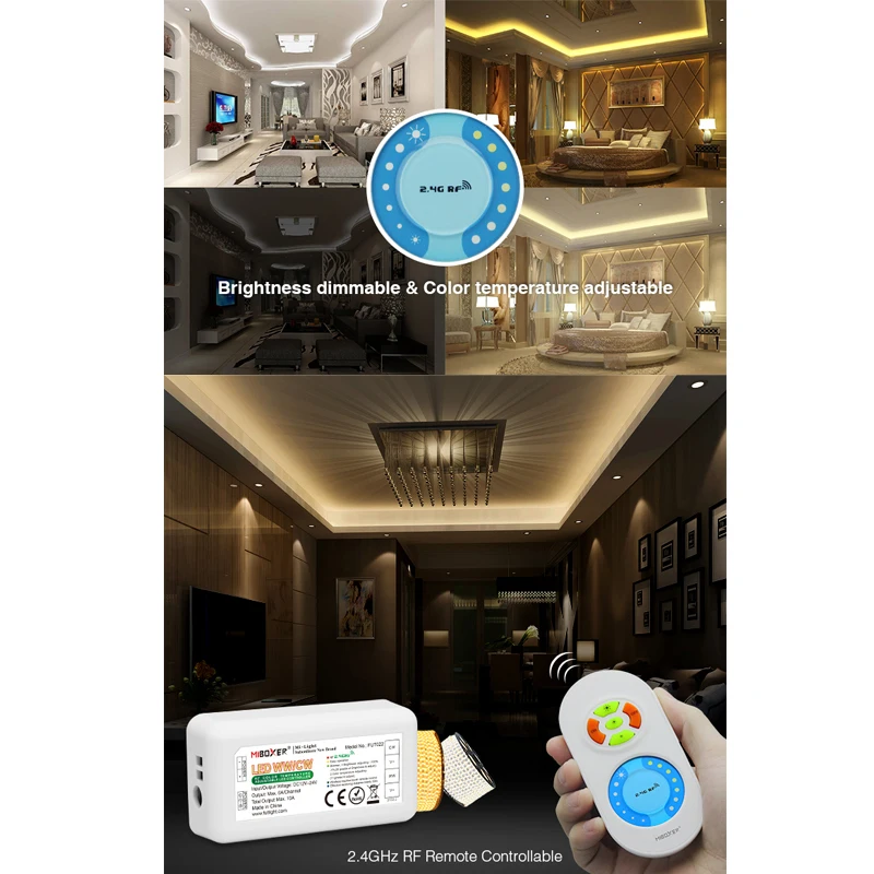 Пульт управления светодиодной лентой Miboxer 2 4 г Одноцветный/двойной белый (CCT)/ RGB/