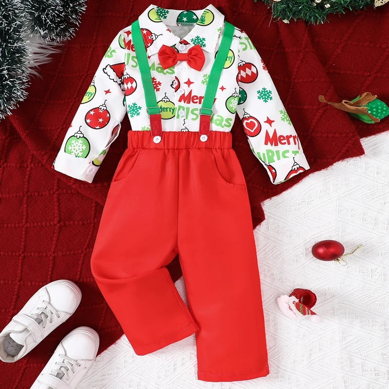 Комплект одежды для мальчиков из 2 предметов Топ с длинным рукавом отложным