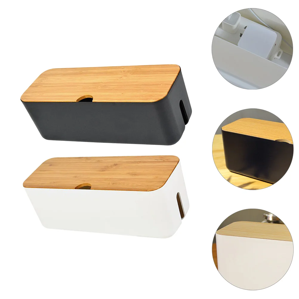 

2pcs Wire Storage Boxes Socket Case Power Plug Arrangement Boxes Hub Storage Box