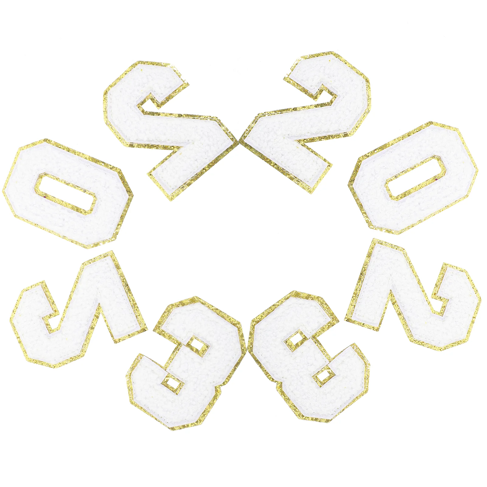 

2 Sets Embroidered Patches Sew Embroidery White Number Alphabet Garment Backpack Applique