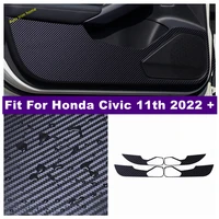 inner door anti kick waterproof anti dirty protection pad scratchproof film carbon fiber stickers fit for honda civic 11th 2022