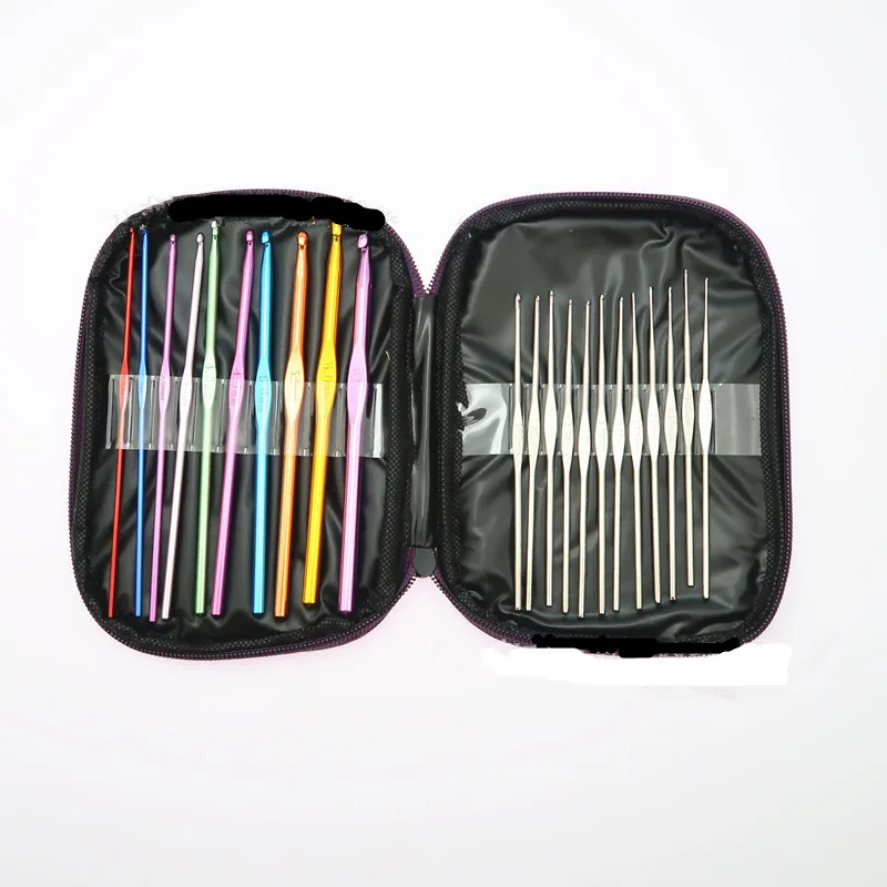 

22 шт./компл. эргономичные Алюминиевые крючки для вязания, разноцветные смешанные спицы 0,6-6,5 мм, спицы для вязания «сделай сам», спицы для вяз...