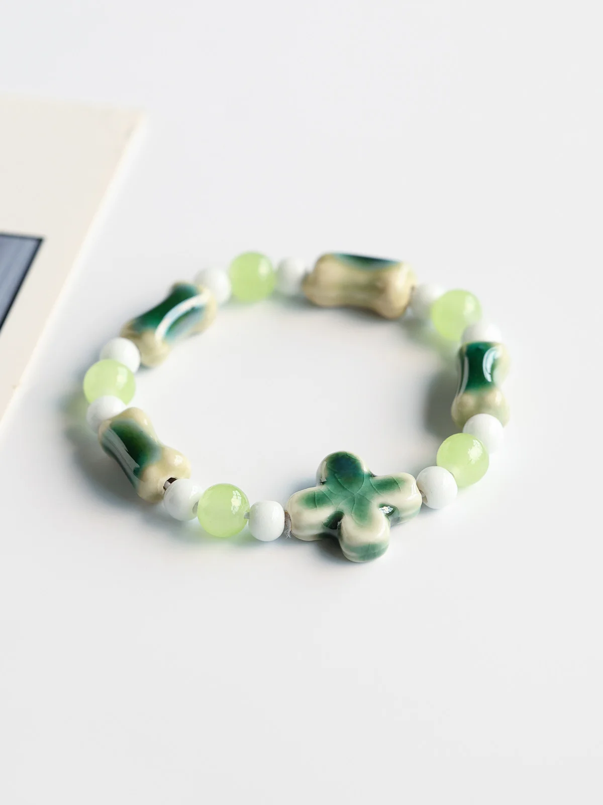 Художественный девчачий керамический браслет Цзиндэчжэнь фарфоровые бусины для