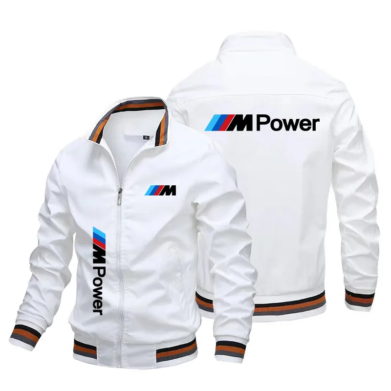 BMW Logo Zipper Jacket 2025 New Men's and Women's Riding Motorcycle Windproof Printed Lapel Solid Color