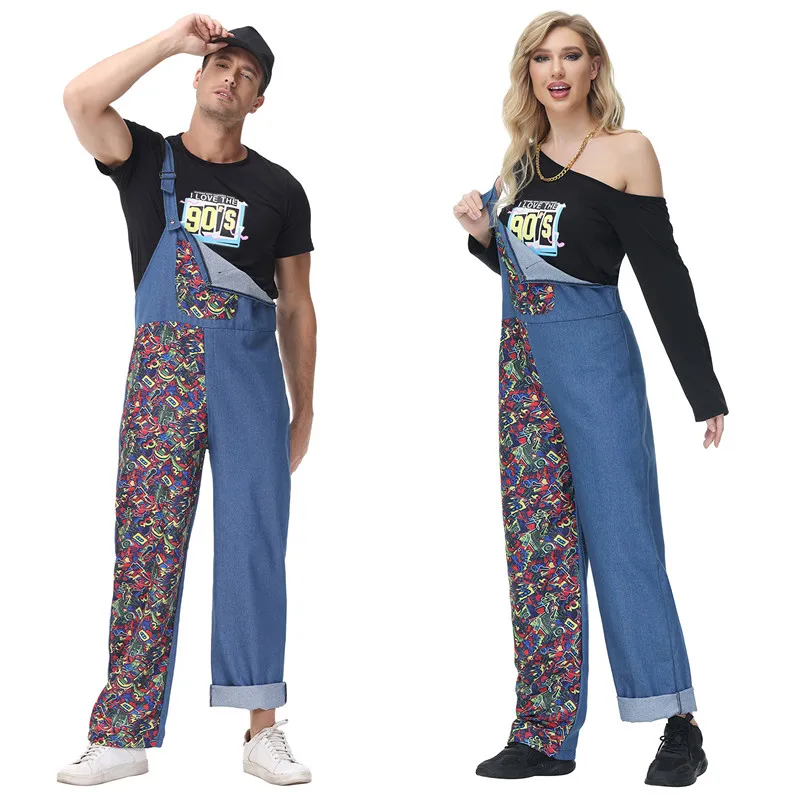 

Костюмы на Хэллоуин, одежда для пар, подтяжки в стиле ретро, для дискотеки, косплея, сценического шоу