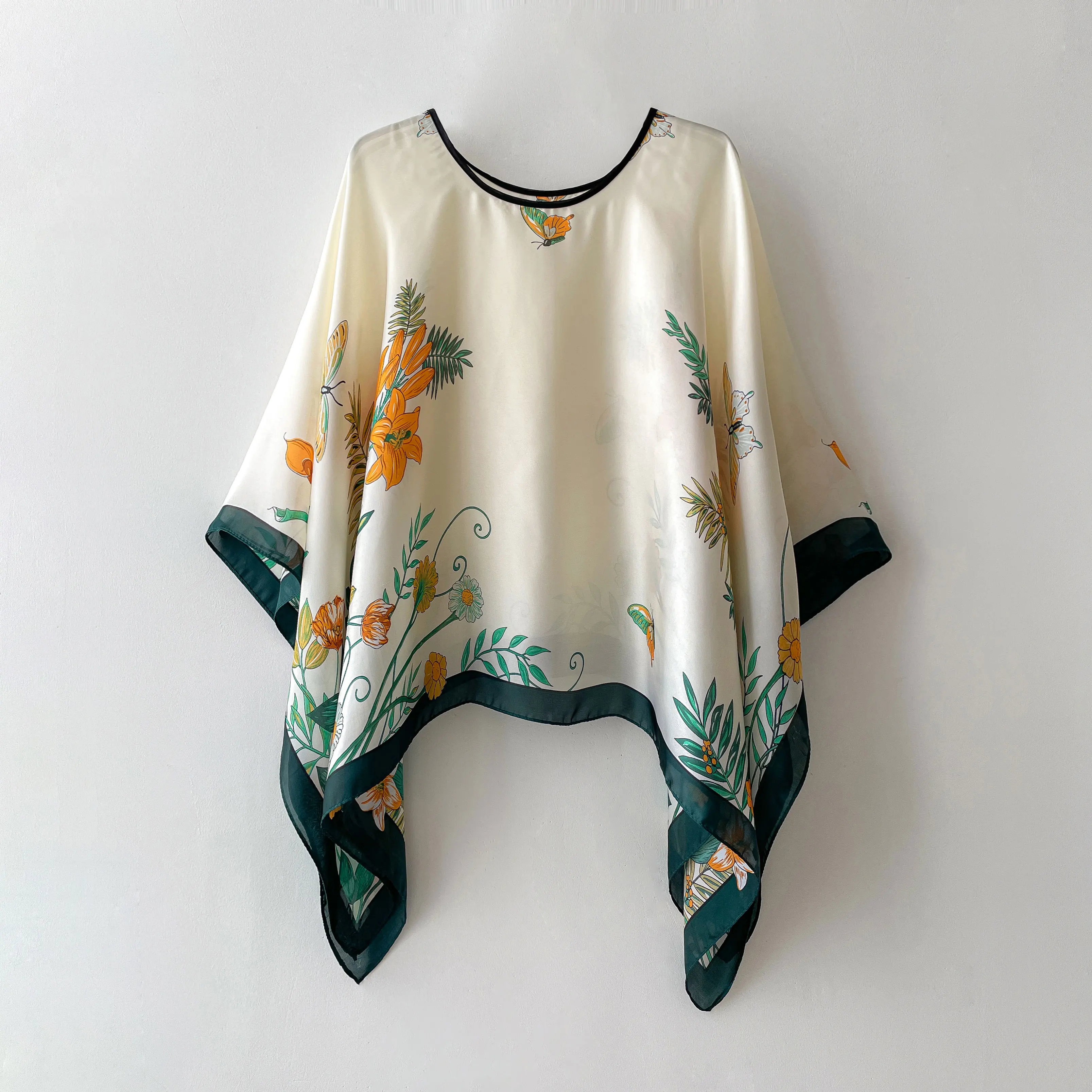 2024 Новый Шелковый шарф 110x110 см роскошный брендовый дизайнерский пуловер с