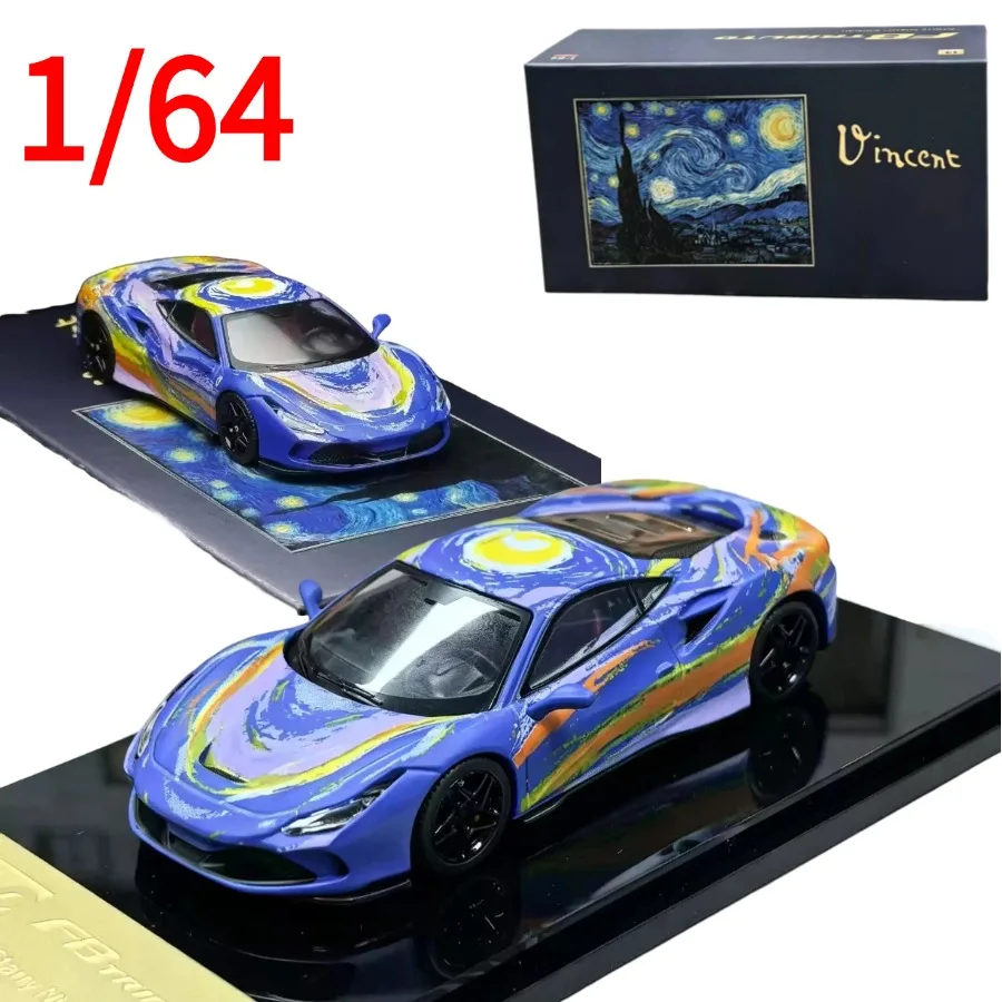 Фото Коллекционная модель автомобиля Karium Diecast 1:64 Ferrari F8 Limited Edition из сплава, с покраской «Звездное небо», подарок для коллекционеров №1