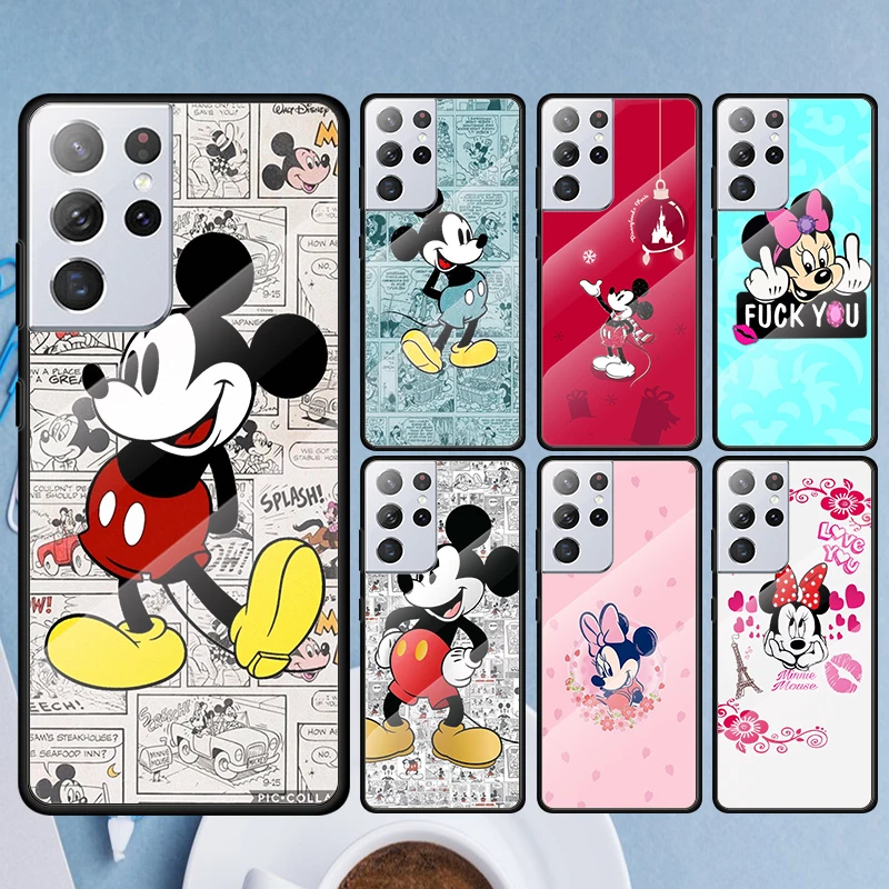 

Mickey Minnie Mouse Art For Samsung S22 S21 S20 FE S10 S10e S9 Note 20 10 Ultra Plus Lite 5G Tempered Glass TPU PhoneCase