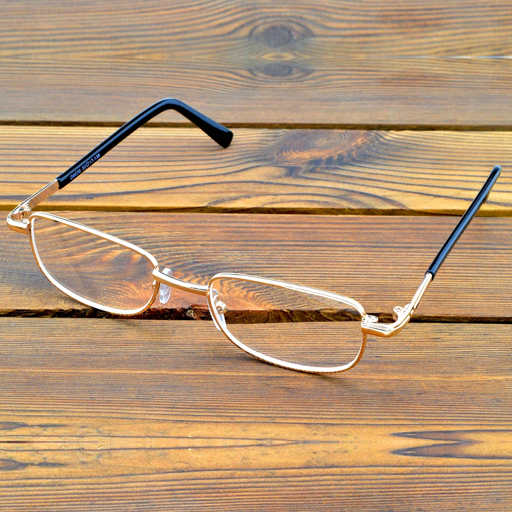 

Rectangle Gold Frame Alloy Full-rim Spectacles Radiation Protection Lenses Reading Glasses +0.75 To +4
