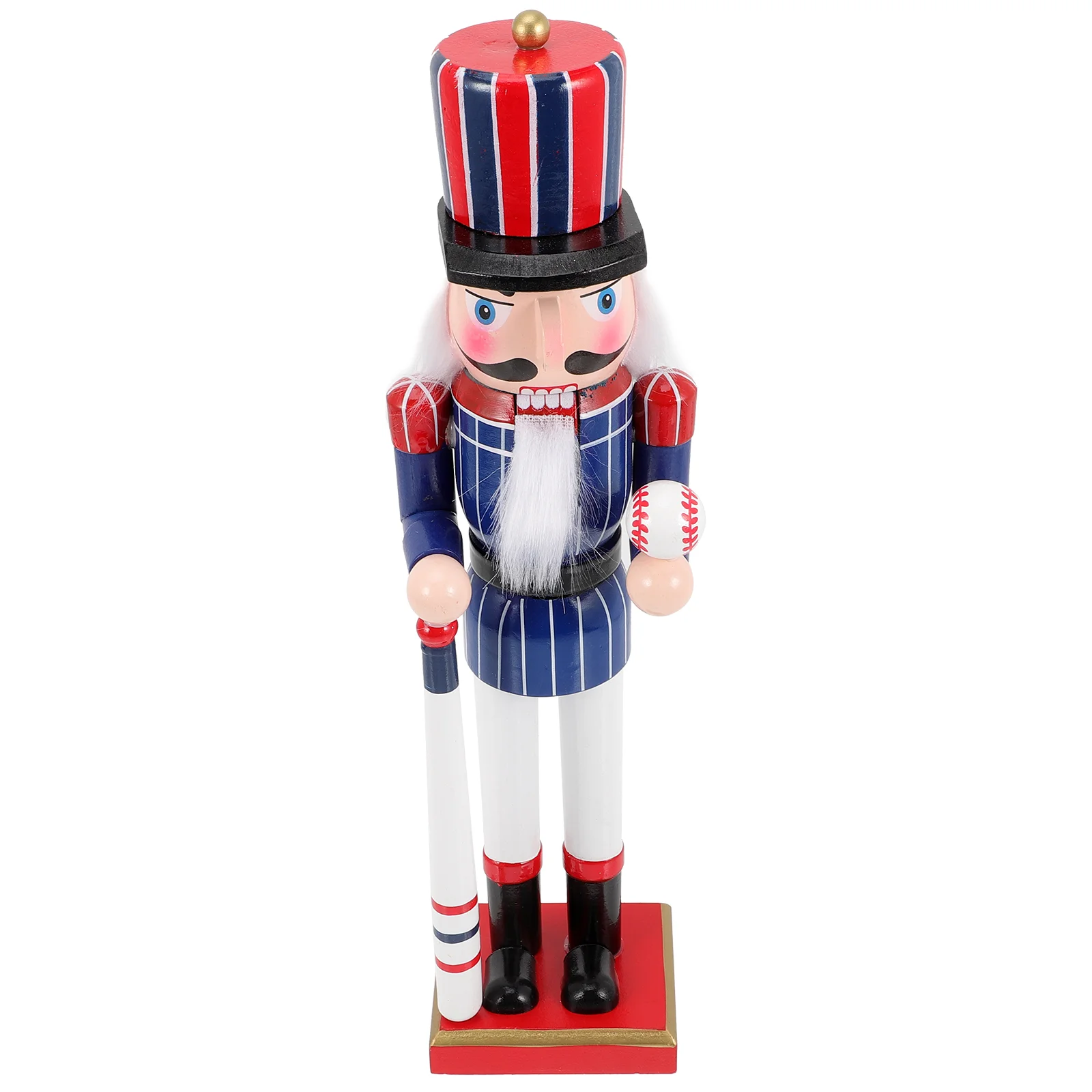 

Nutcracker Soldier Decor Sports Style Nutcracker Figure Wooden Nutcracker Soldier with Baseball Tabletop Christmas Ornament