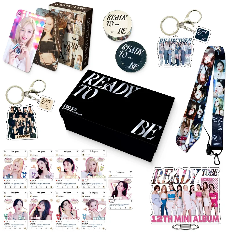 

Kpop TWICE New Album READY TO BE HD Photo Sticker Poster Keychain Acrylic Standing Plate Hand Account Tape Fans Collection Gifts