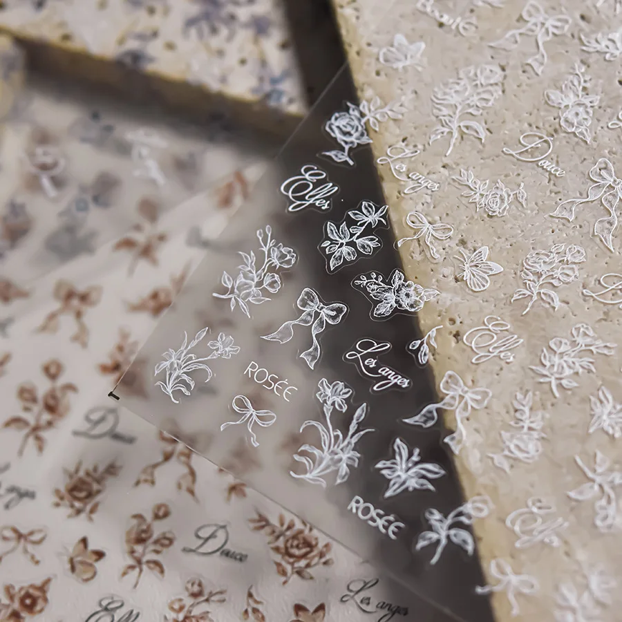 1 лист роза бабочка бант цветок эскиз растений высокое качество наклейки для