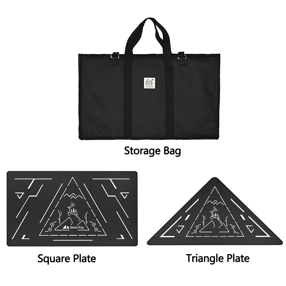 

ShineTrip Camping Iron Table Aluminum Alloy Barbecue Desk Board for Outdoor Hiking Picnic Fishing BBQ Cookware Tableware Storage