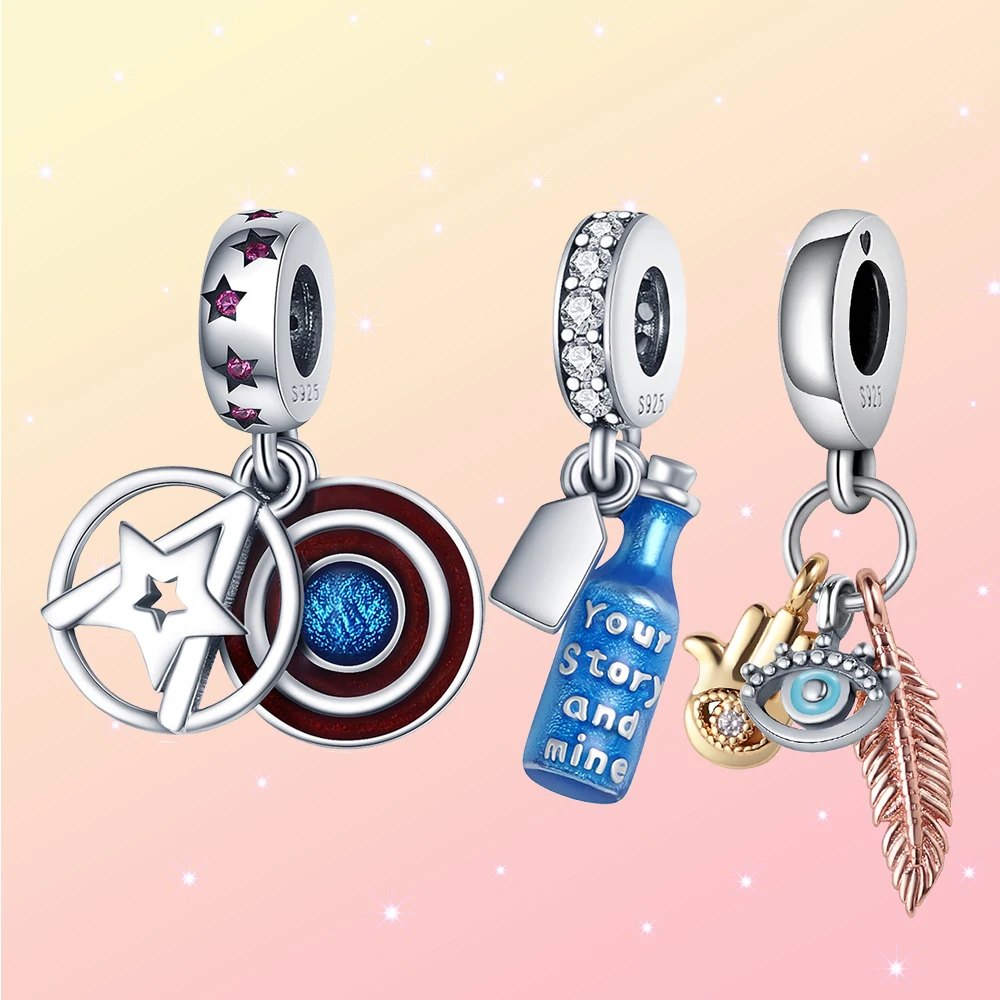 

Personalized Devil's Eye All-in-One Pendant DIY Bracelet Necklace 925 Silver Fit for Pandora Ladies Feast Party Jewelry Gifts