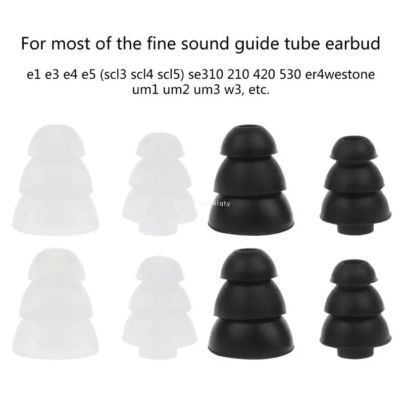 

Silicone Earbud Tips Replacement for Shure E3C E3G E4C E5C Earbuds,S / L 2 Size Dropship