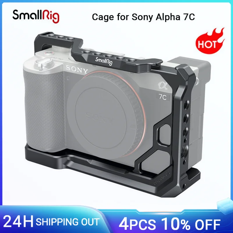 

SmallRig A7C Aluminum Alloy Full Cage Camera for Sony A7C, with Quick Release Plate for Arca-Swiss and Locating Holes for ARRI