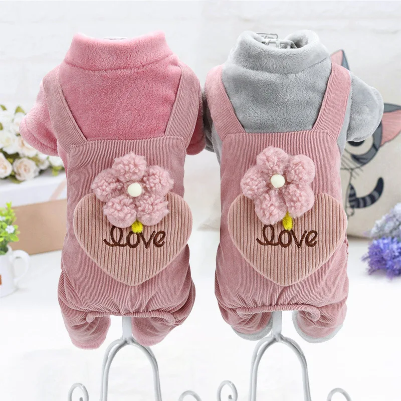 

Puppy Clothes Thick Autumn and Winter Clothes Pet Small Dog Teddy Bichon Pomeranian Chihuahua Winter Fleece-Lined Cotton-Padded