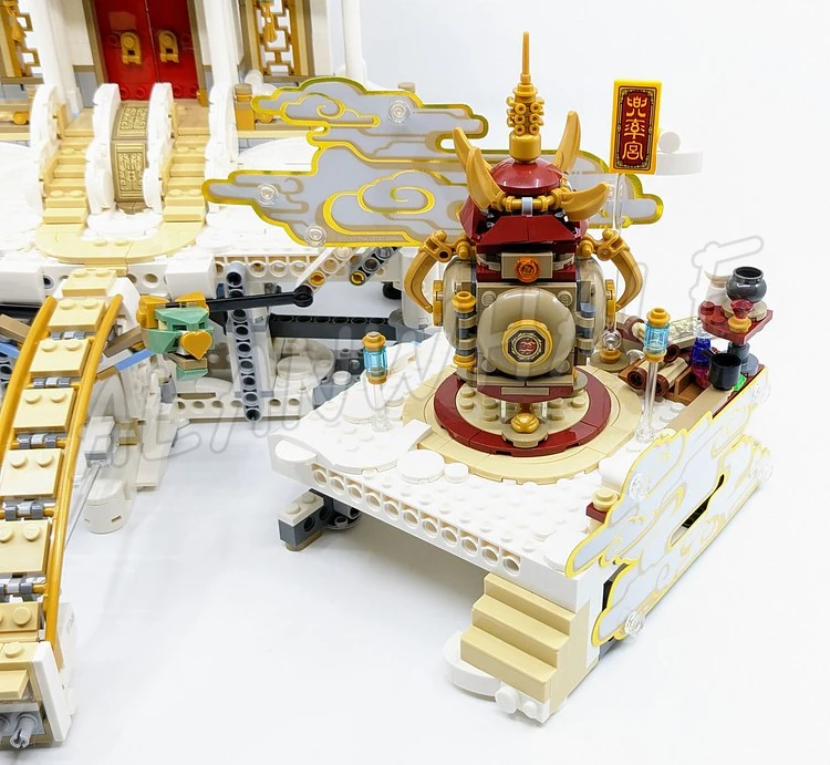 2433 шт. Monkie Kid Monkey The Heavenly Realms Chiese Palace Flat Peach Cloud 86994 Строительные блоки игрушки